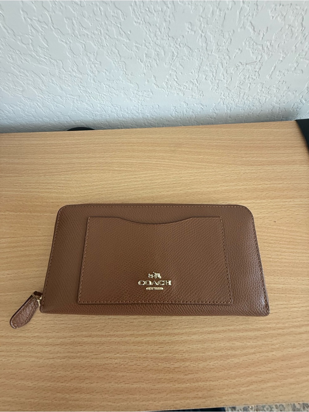 COACH Leather Zip Wallet - Brown